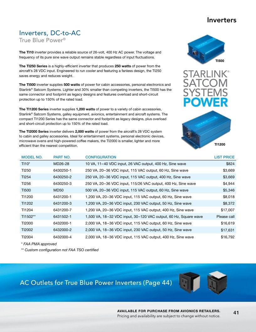 True Blue Power Aviation Power Products Catalog Weekly Ad January 1 - December 31, 2026