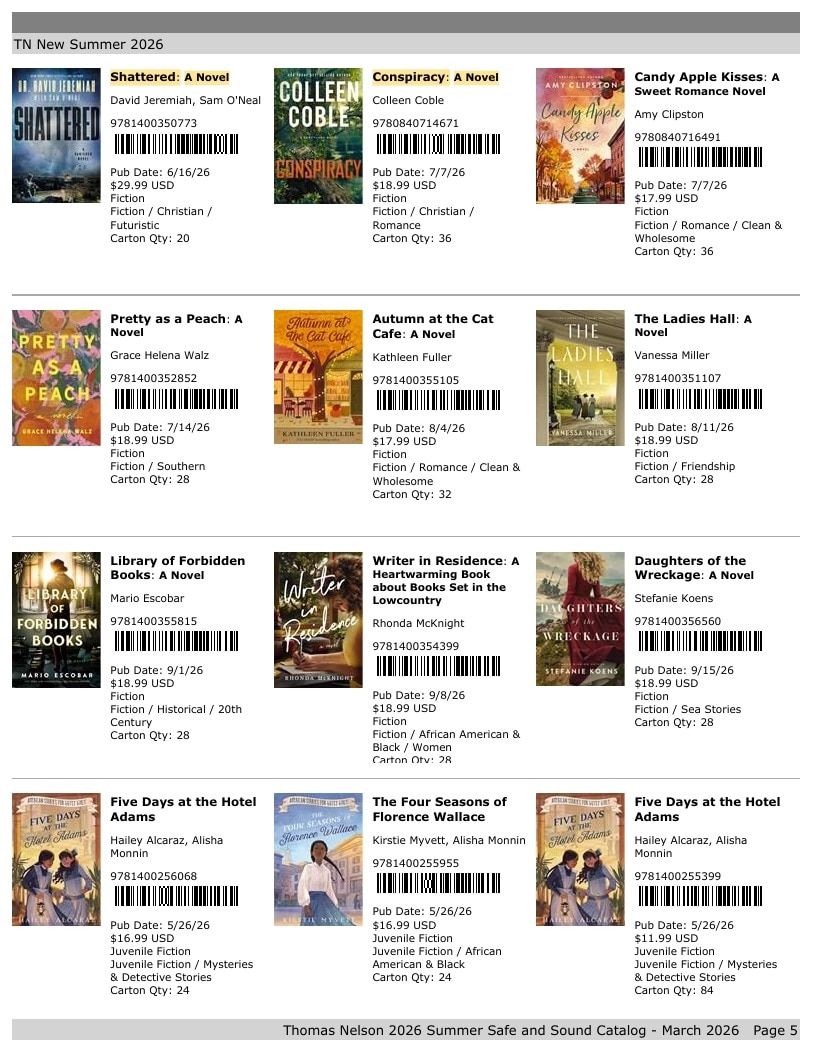 Thomas Nelson Summer New Titles Catalog Weekly Ad January 1 - December 31, 2026