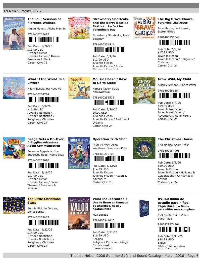 Thomas Nelson Summer New Titles Catalog Weekly Ad January 1 - December 31, 2026