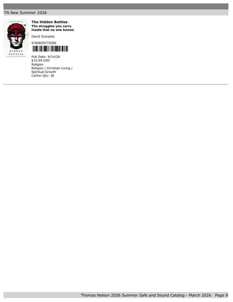 Thomas Nelson Summer New Titles Catalog Weekly Ad January 1 - December 31, 2026