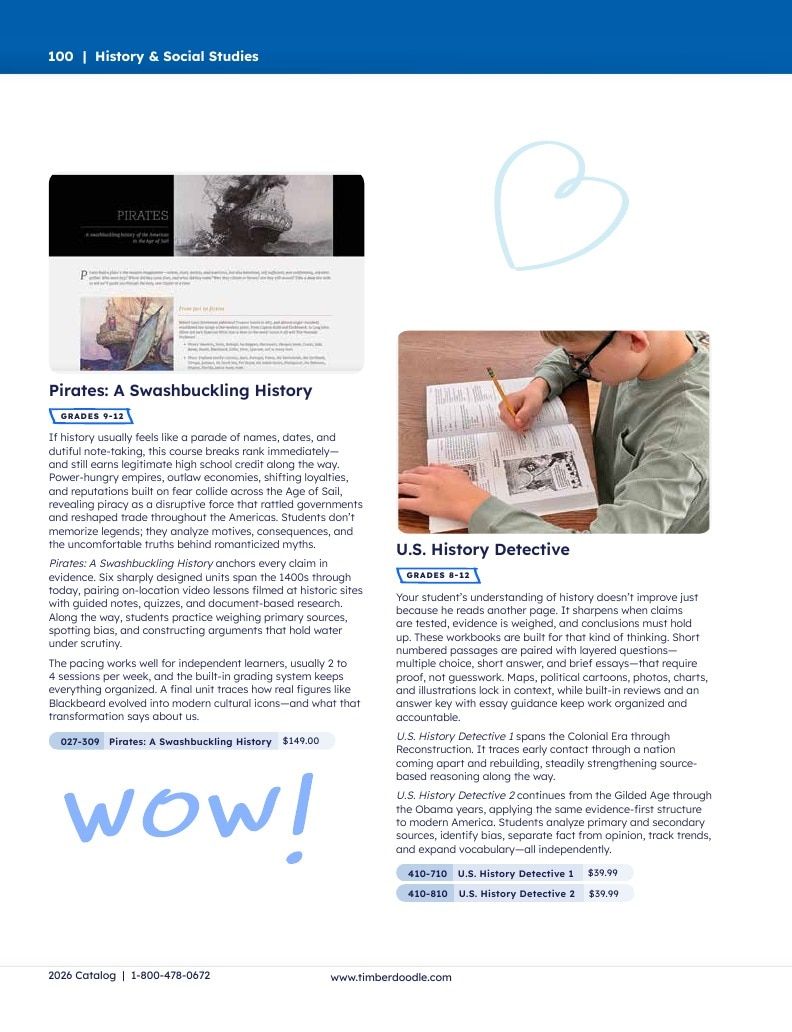 Timberdoodle Homeschool Curriculum Catalog Weekly Ad January 1 - December 31, 2026