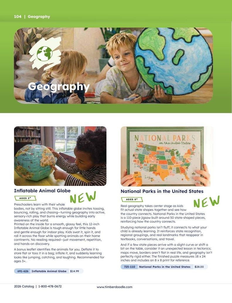 Timberdoodle Homeschool Curriculum Catalog Weekly Ad January 1 - December 31, 2026