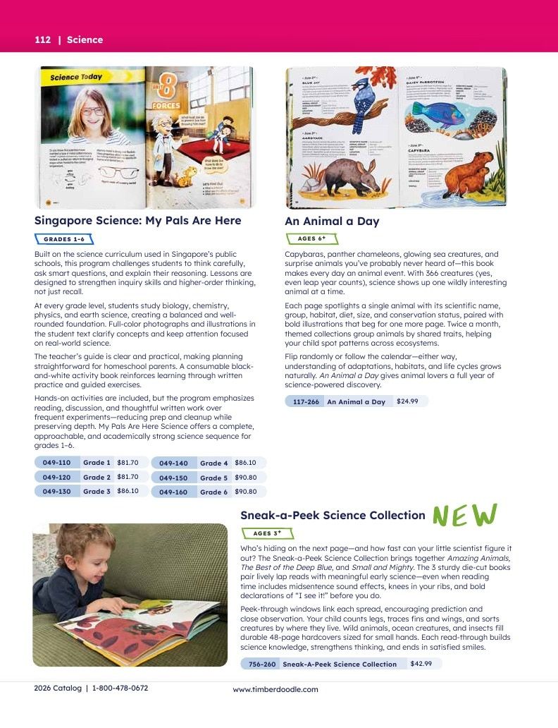 Timberdoodle Homeschool Curriculum Catalog Weekly Ad January 1 - December 31, 2026