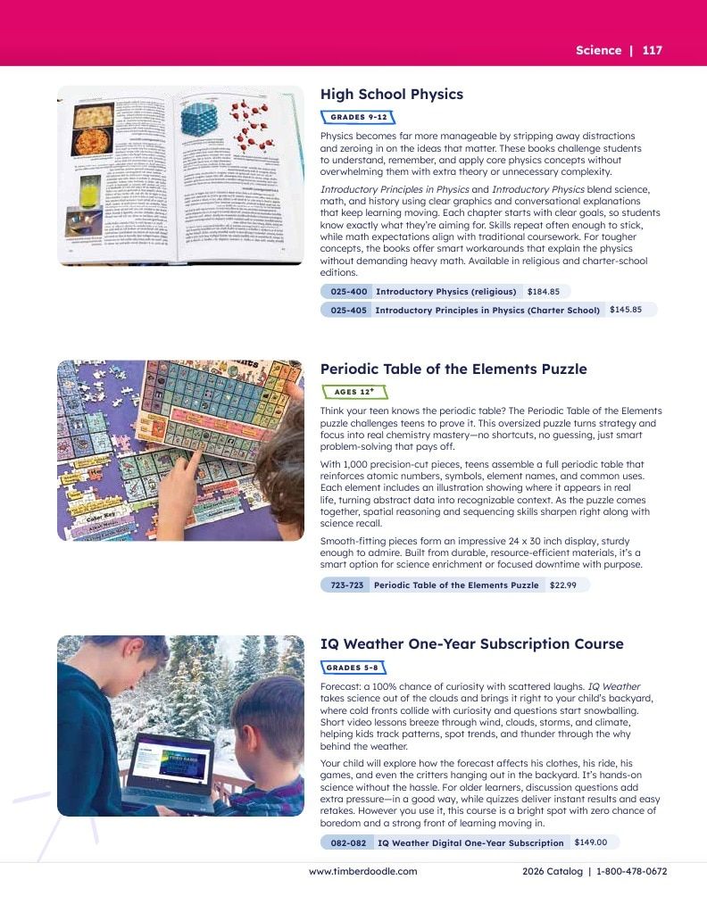 Timberdoodle Homeschool Curriculum Catalog Weekly Ad January 1 - December 31, 2026