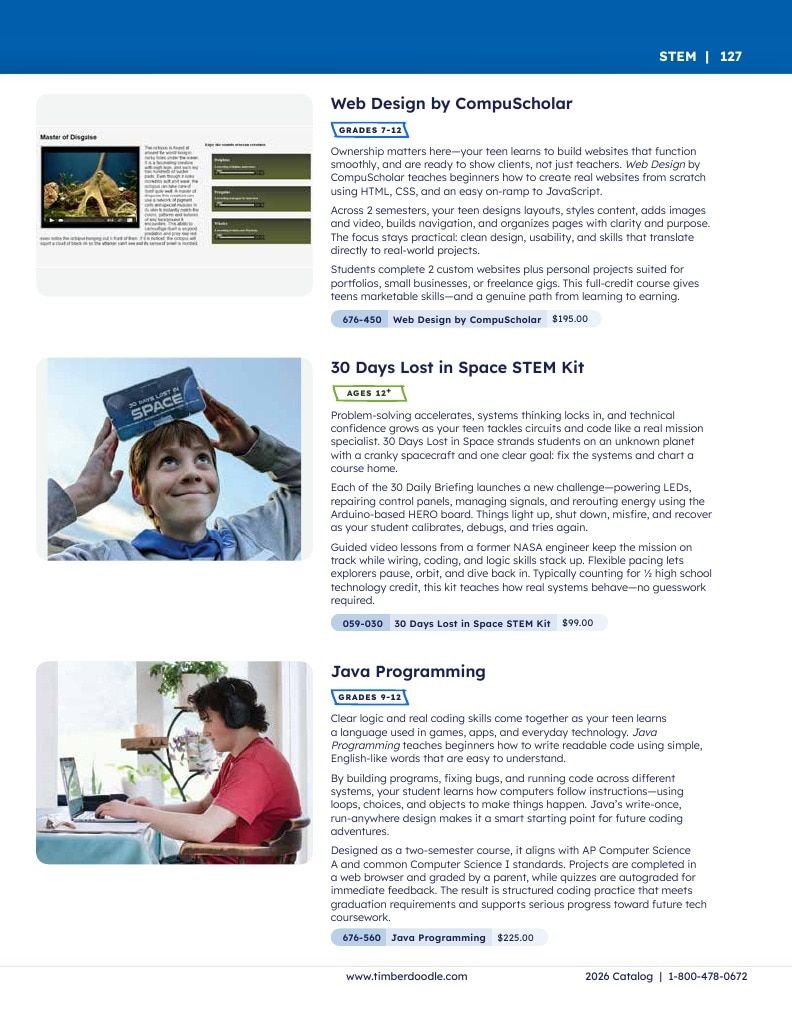 Timberdoodle Homeschool Curriculum Catalog Weekly Ad January 1 - December 31, 2026