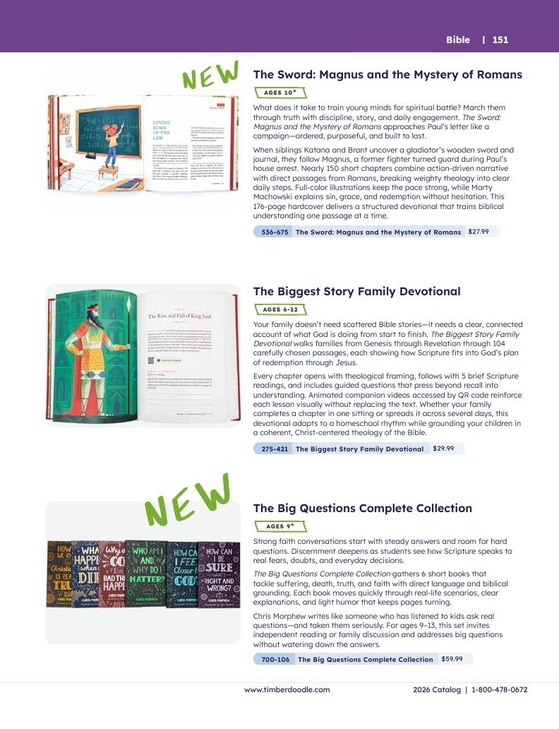 Timberdoodle Homeschool Curriculum Catalog Weekly Ad January 1 - December 31, 2026