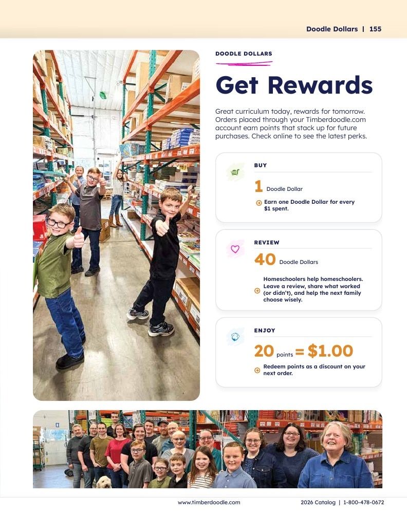 Timberdoodle Homeschool Curriculum Catalog Weekly Ad January 1 - December 31, 2026