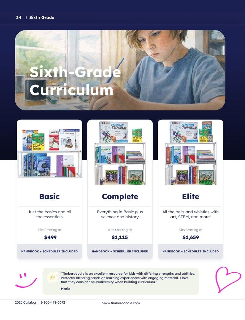 Timberdoodle Homeschool Curriculum Catalog Weekly Ad January 1 - December 31, 2026