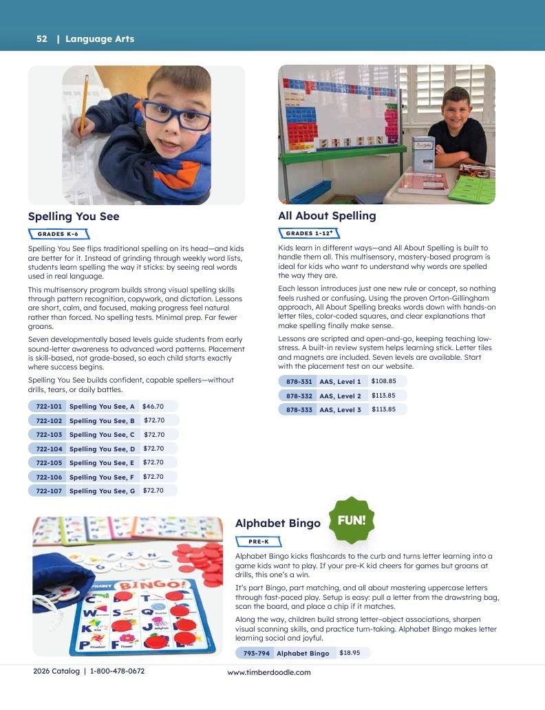 Timberdoodle Homeschool Curriculum Catalog Weekly Ad January 1 - December 31, 2026