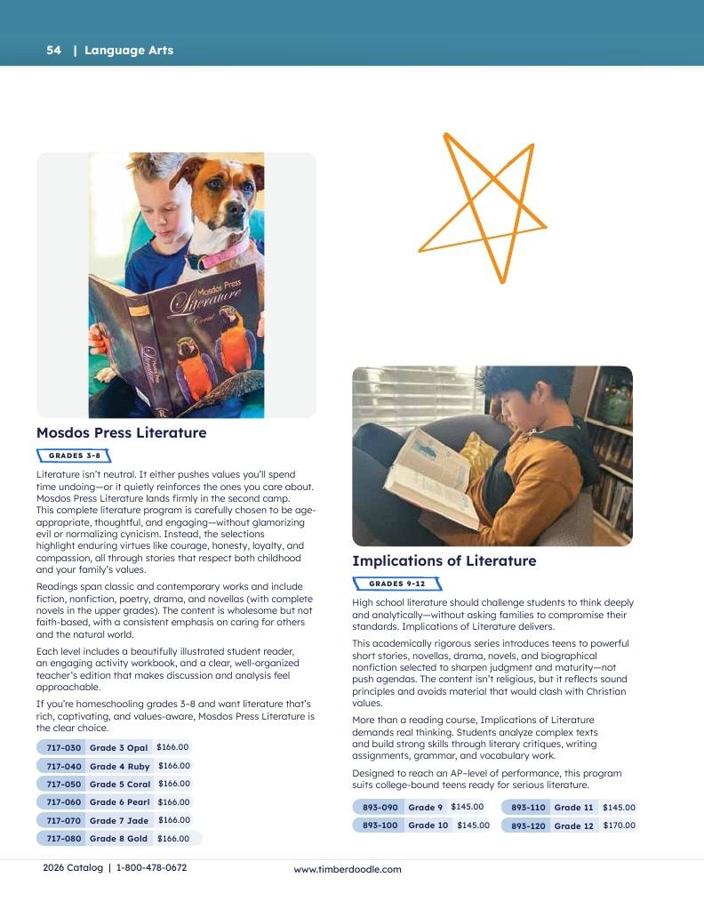Timberdoodle Homeschool Curriculum Catalog Weekly Ad January 1 - December 31, 2026
