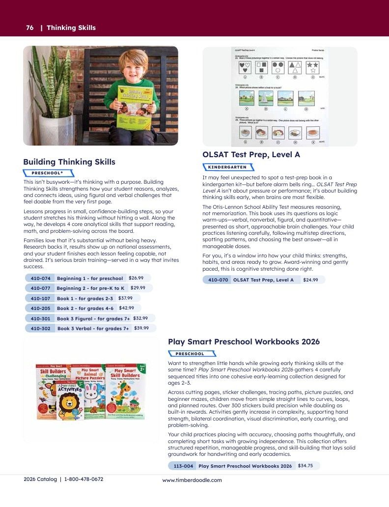 Timberdoodle Homeschool Curriculum Catalog Weekly Ad January 1 - December 31, 2026
