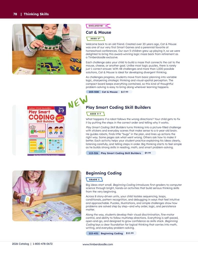 Timberdoodle Homeschool Curriculum Catalog Weekly Ad January 1 - December 31, 2026
