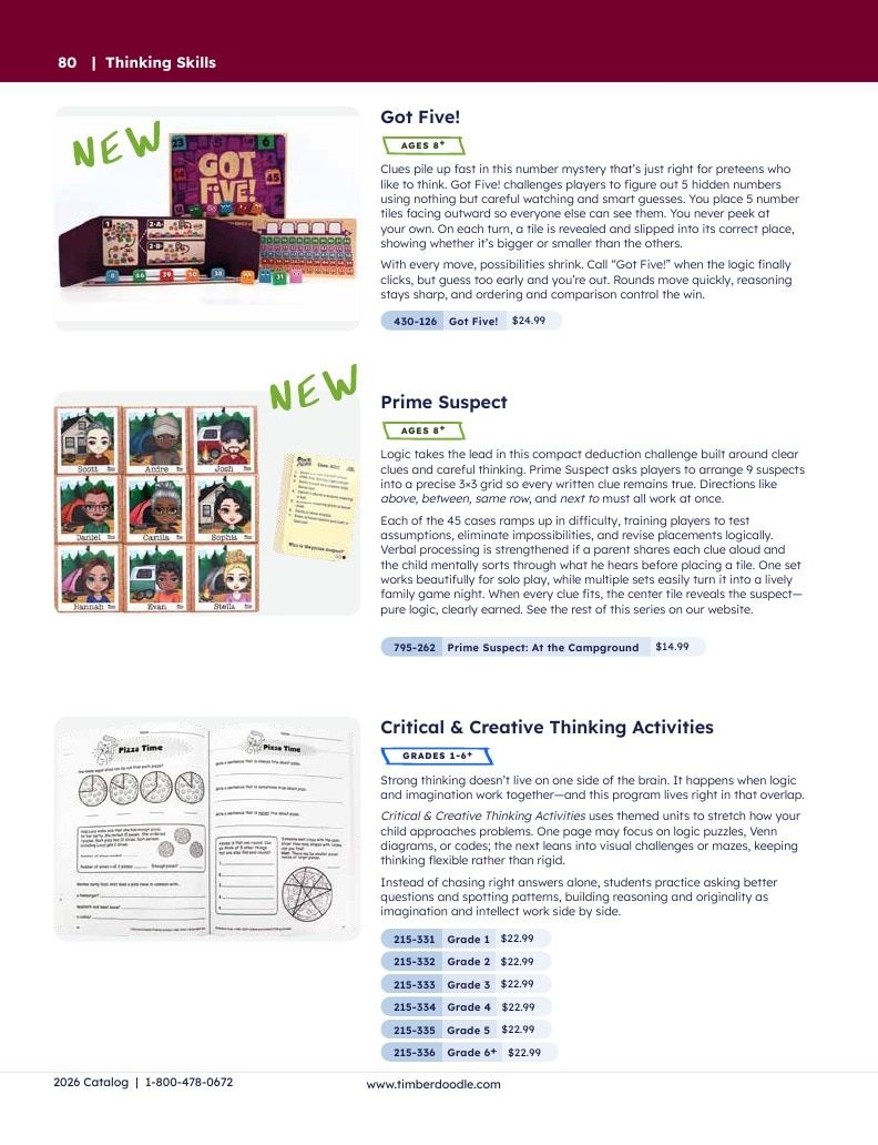 Timberdoodle Homeschool Curriculum Catalog Weekly Ad January 1 - December 31, 2026