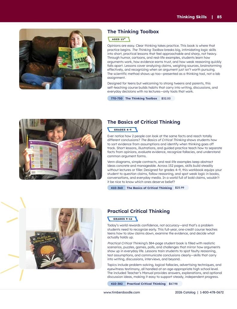 Timberdoodle Homeschool Curriculum Catalog Weekly Ad January 1 - December 31, 2026