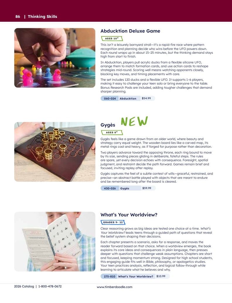 Timberdoodle Homeschool Curriculum Catalog Weekly Ad January 1 - December 31, 2026