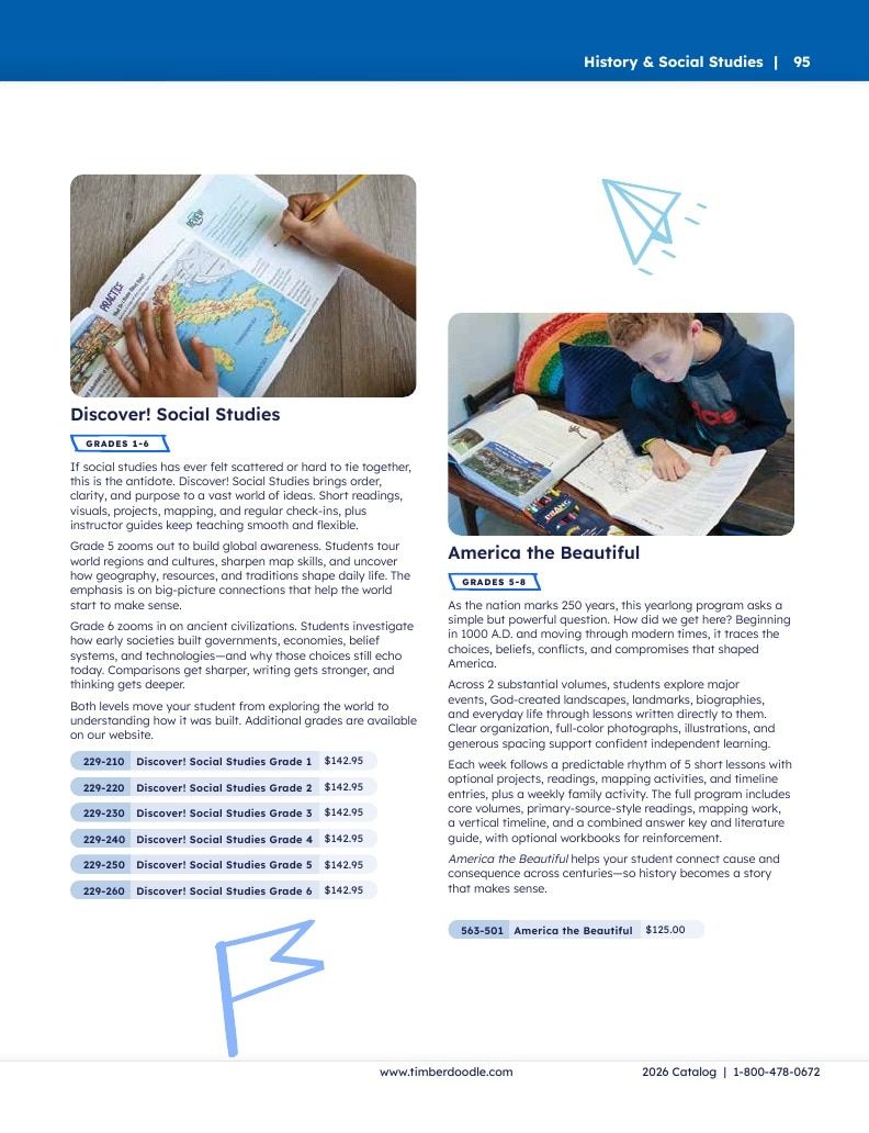 Timberdoodle Homeschool Curriculum Catalog Weekly Ad January 1 - December 31, 2026