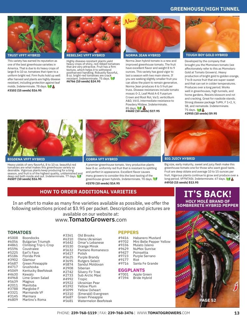 Tomato Growers Supply Company Seed Catalog Weekly Ad January 1 - December 31, 2026