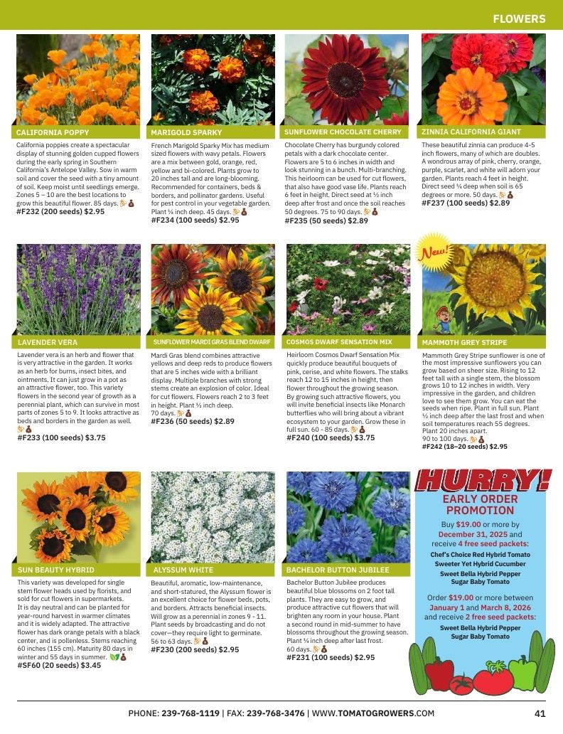 Tomato Growers Supply Company Seed Catalog Weekly Ad January 1 - December 31, 2026