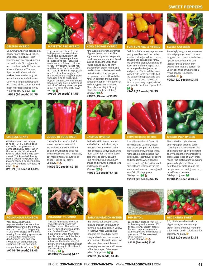 Tomato Growers Supply Company Seed Catalog Weekly Ad January 1 - December 31, 2026