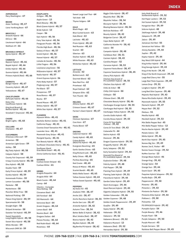 Tomato Growers Supply Company Seed Catalog Weekly Ad January 1 - December 31, 2026