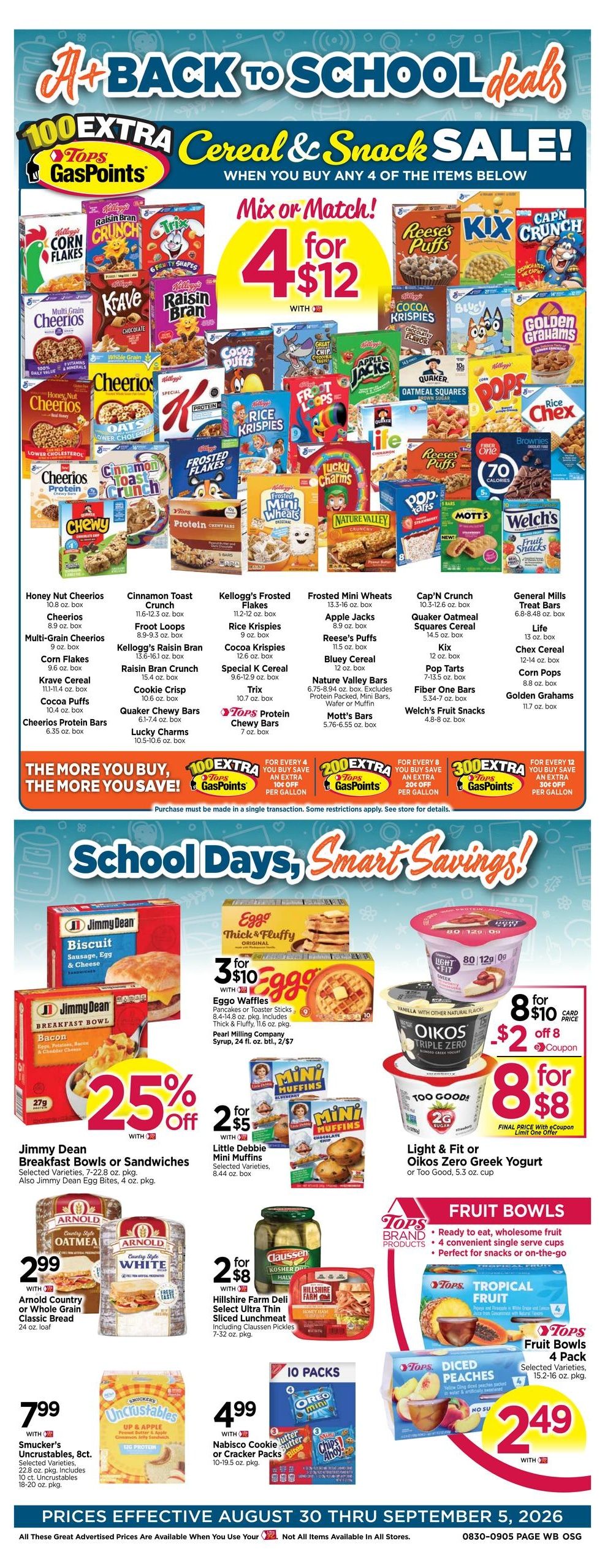 Tops Friendly Markets (Buffalo Area, NY) Weekly Ad August 30 - September 5, 2026