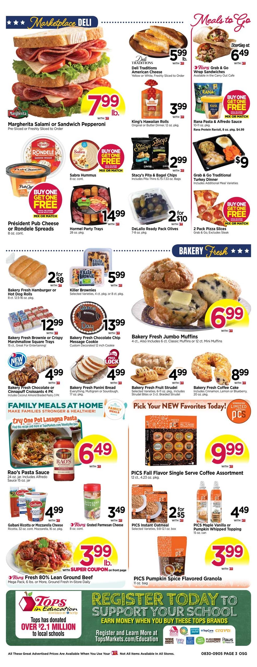 Tops Friendly Markets (Alder Creek Area, NY) Weekly Ad August 30 - September 5, 2026