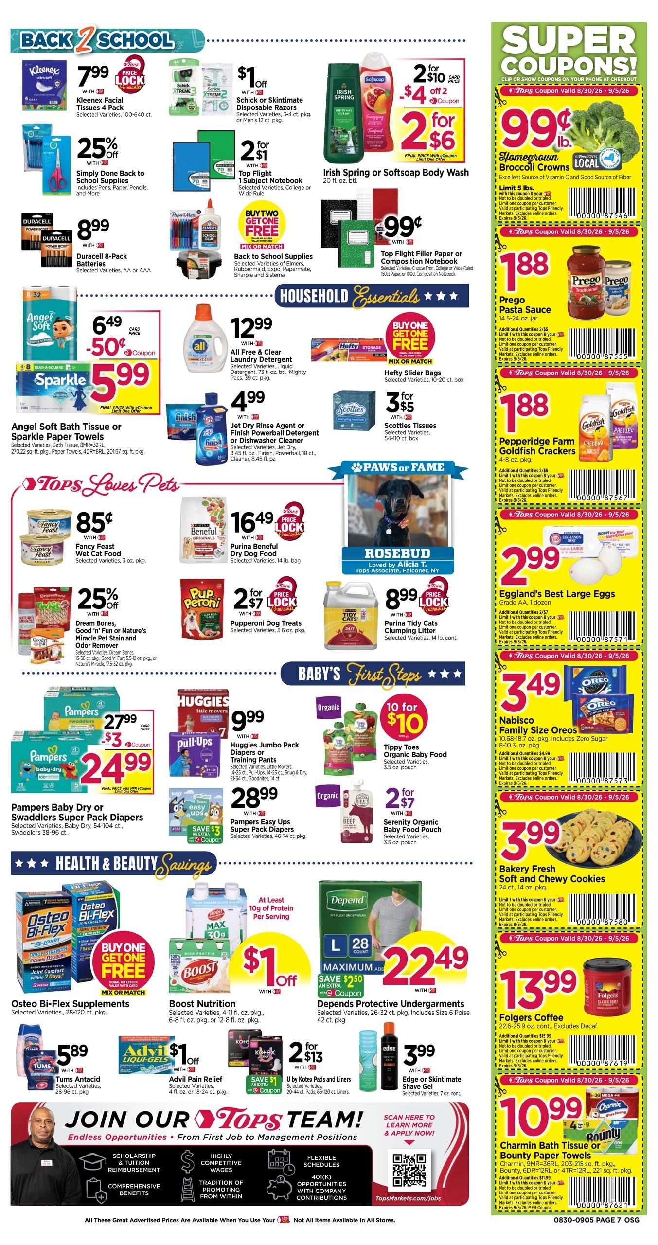 Tops Friendly Markets (Alder Creek Area, NY) Weekly Ad August 30 - September 5, 2026