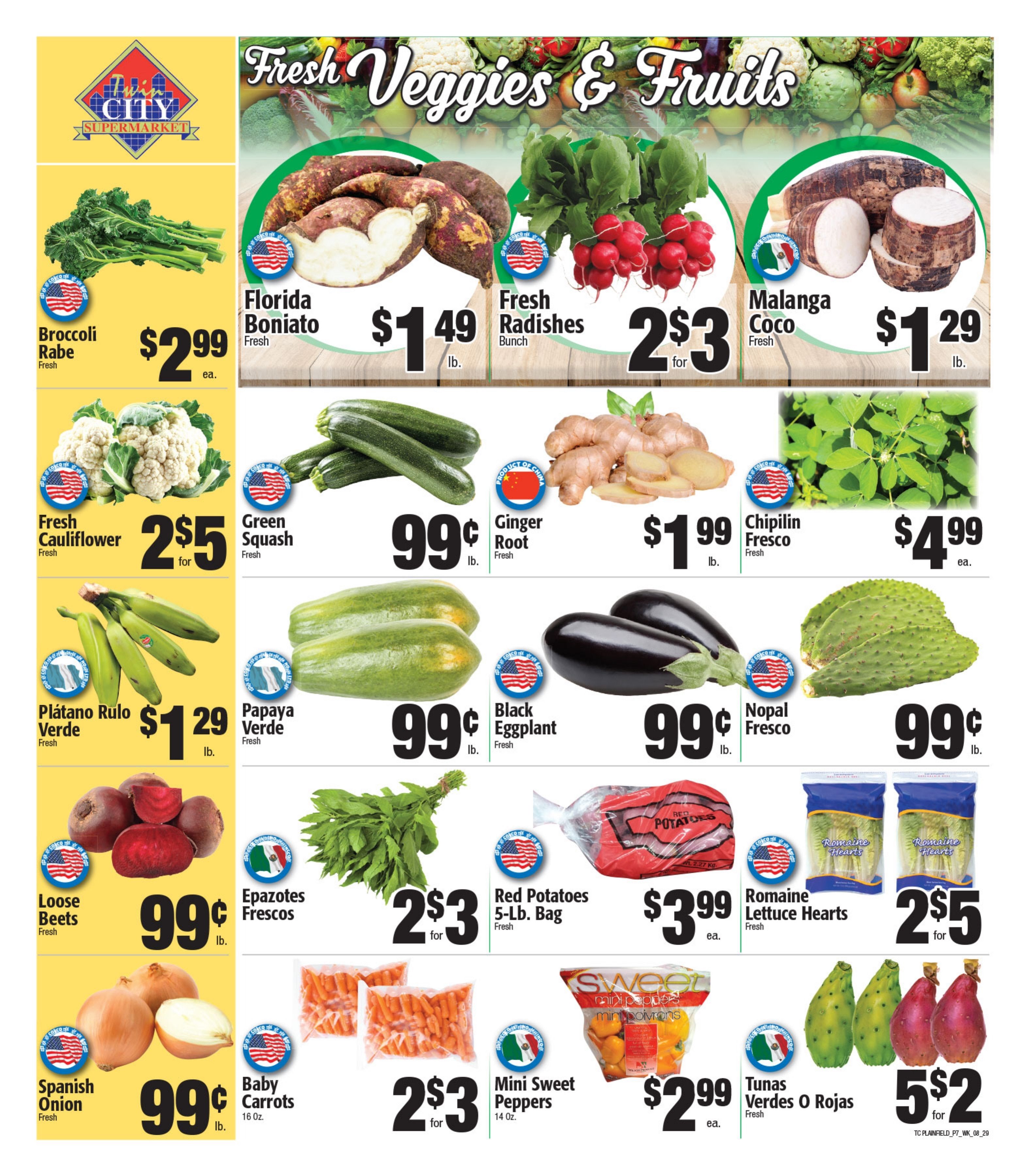 Twin City Supermarket (600 Park Avenue, Plainfield, NJ) Weekly Ad August 29 - September 4, 2026