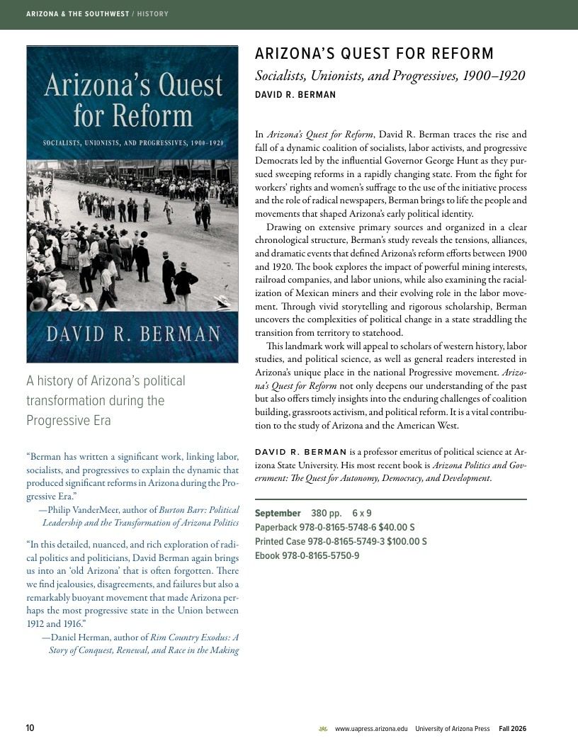 University of Arizona Press Fall Book Catalog Weekly Ad January 1 - December 31, 2026