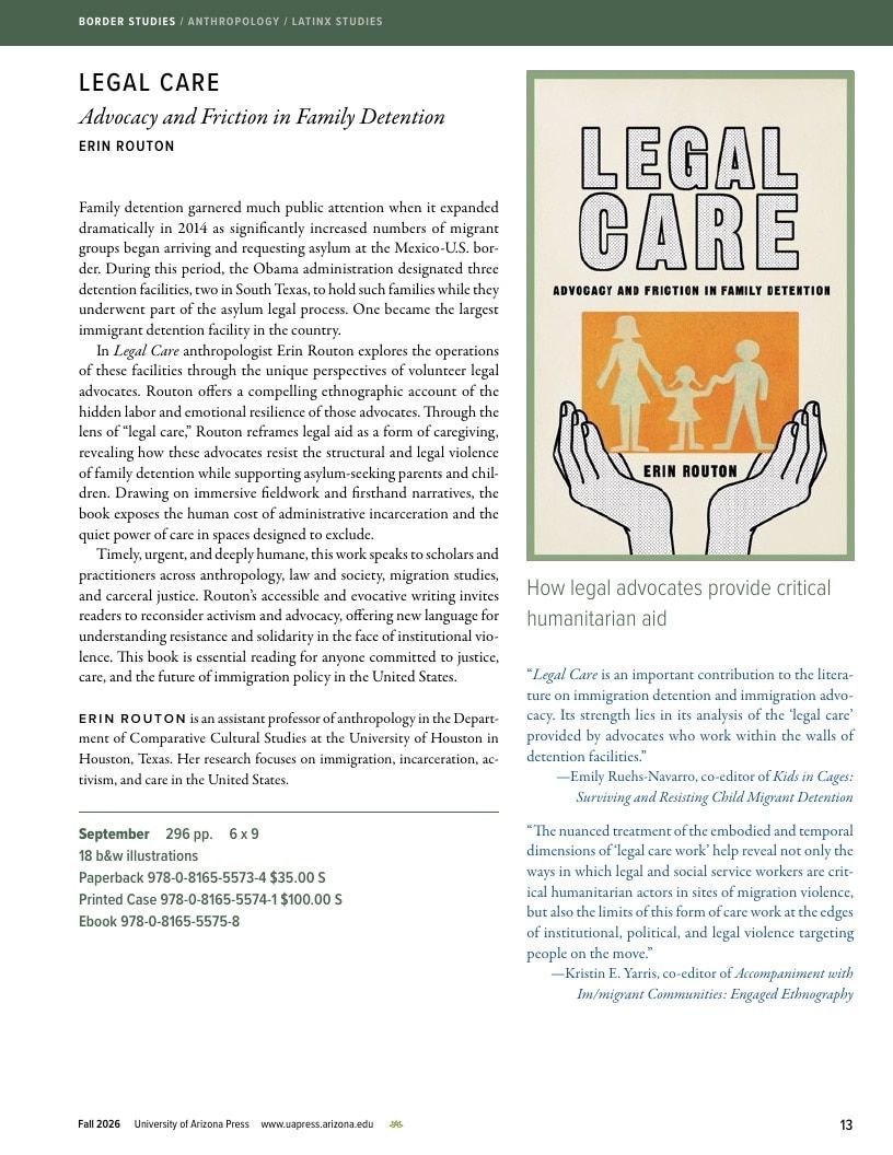University of Arizona Press Fall Book Catalog Weekly Ad January 1 - December 31, 2026