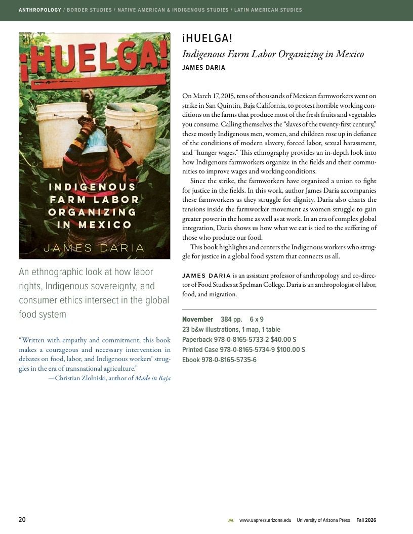 University of Arizona Press Fall Book Catalog Weekly Ad January 1 - December 31, 2026