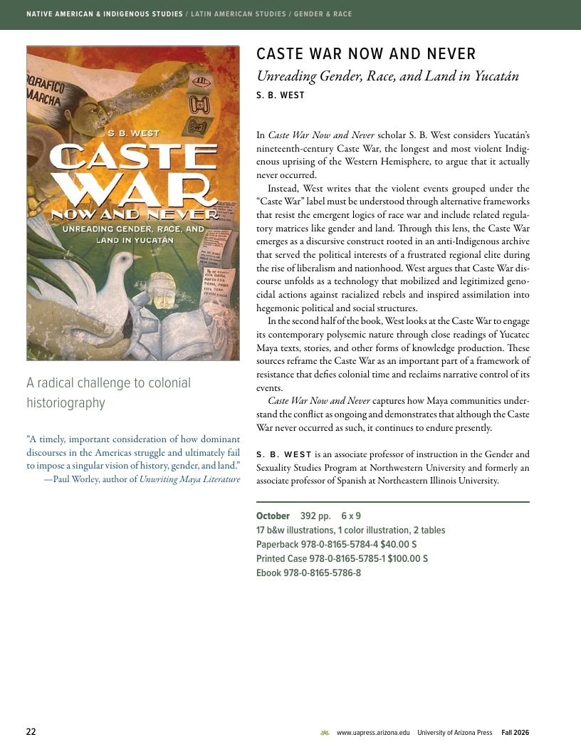 University of Arizona Press Fall Book Catalog Weekly Ad January 1 - December 31, 2026