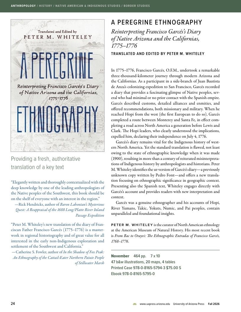University of Arizona Press Fall Book Catalog Weekly Ad January 1 - December 31, 2026