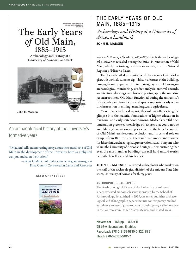 University of Arizona Press Fall Book Catalog Weekly Ad January 1 - December 31, 2026