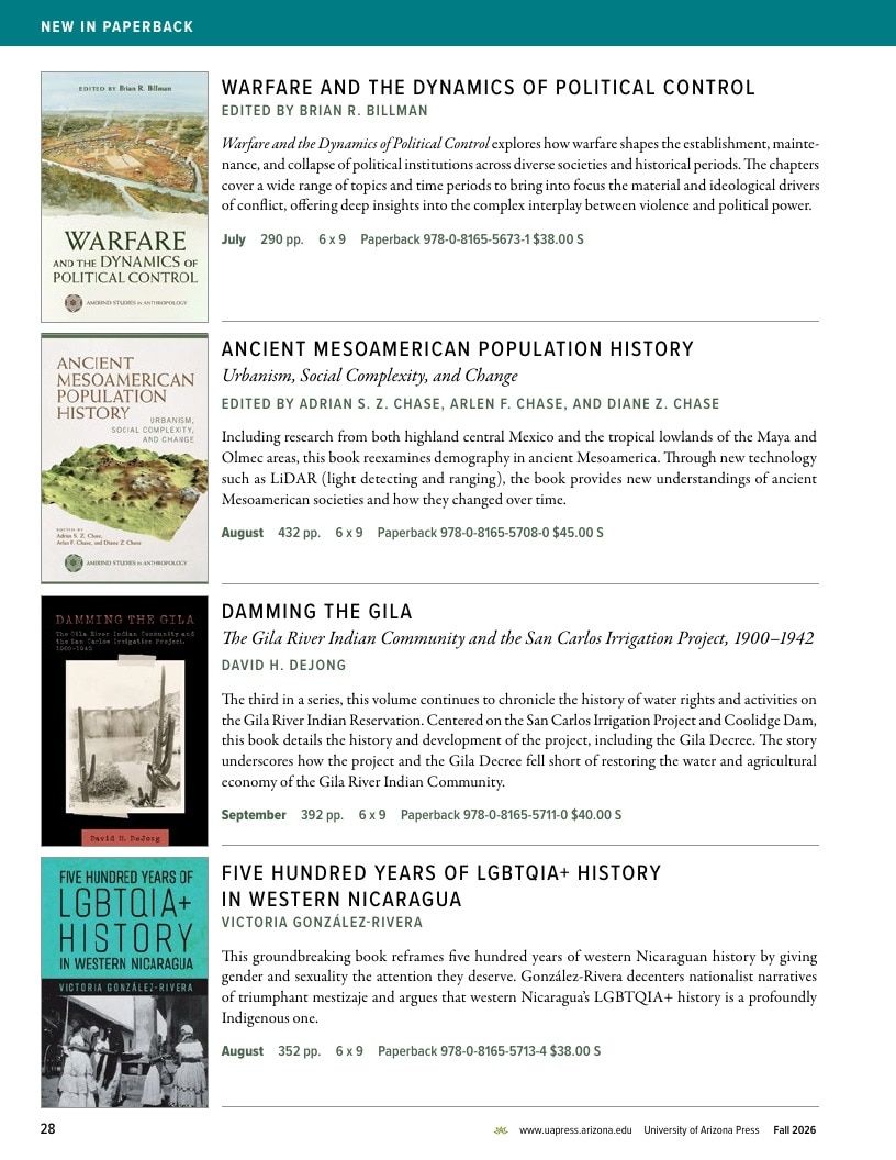 University of Arizona Press Fall Book Catalog Weekly Ad January 1 - December 31, 2026
