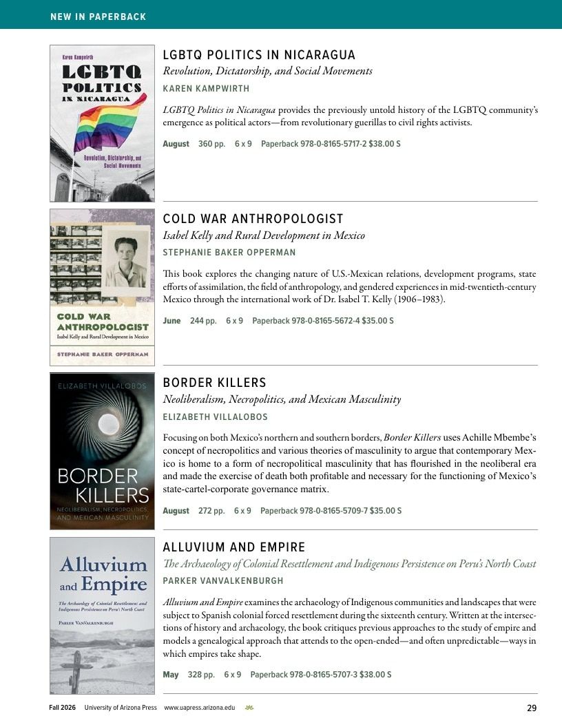 University of Arizona Press Fall Book Catalog Weekly Ad January 1 - December 31, 2026