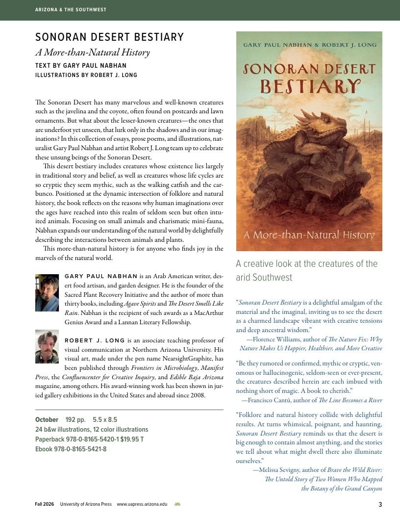 University of Arizona Press Fall Book Catalog Weekly Ad January 1 - December 31, 2026
