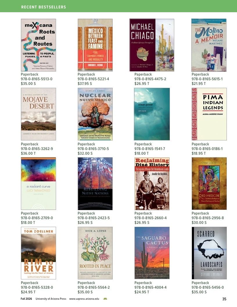 University of Arizona Press Fall Book Catalog Weekly Ad January 1 - December 31, 2026
