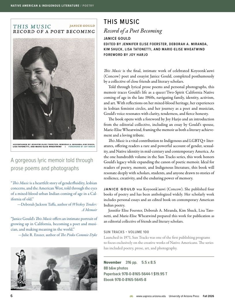 University of Arizona Press Fall Book Catalog Weekly Ad January 1 - December 31, 2026