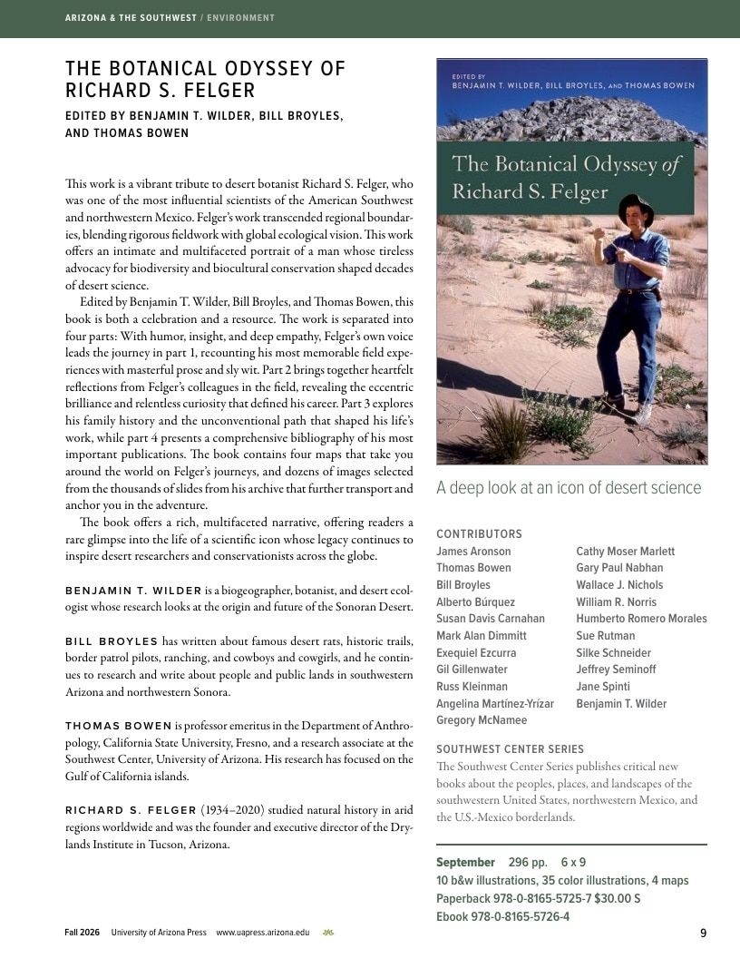 University of Arizona Press Fall Book Catalog Weekly Ad January 1 - December 31, 2026