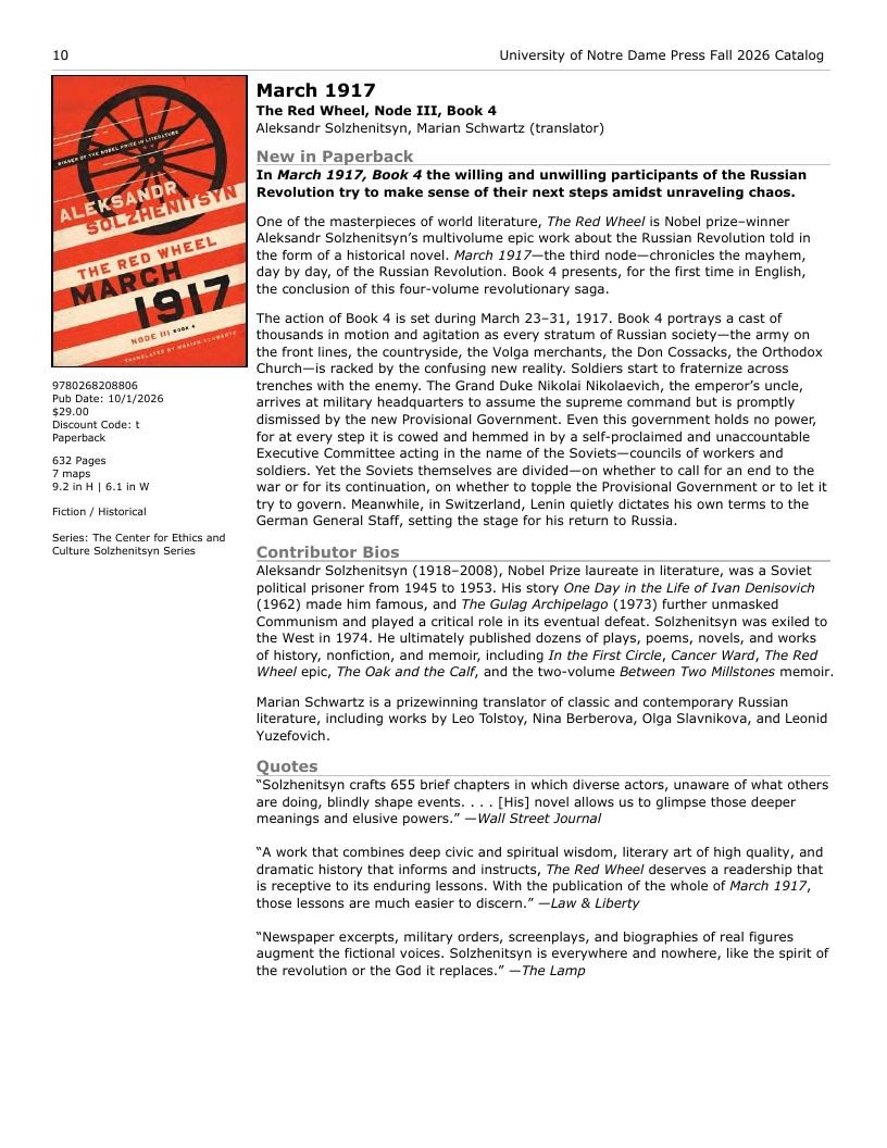 University of Notre Dame Press Fall Book Catalog Weekly Ad January 1 - December 31, 2026