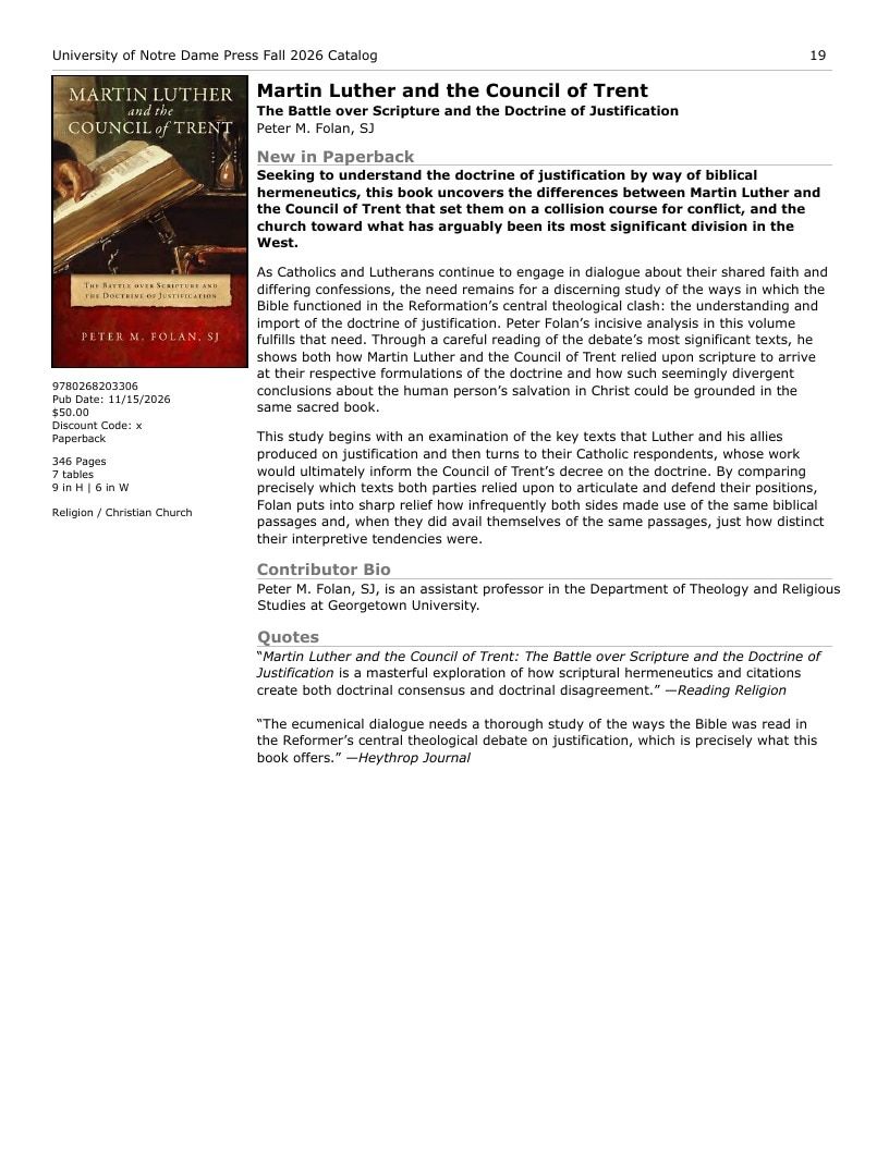 University of Notre Dame Press Fall Book Catalog Weekly Ad January 1 - December 31, 2026