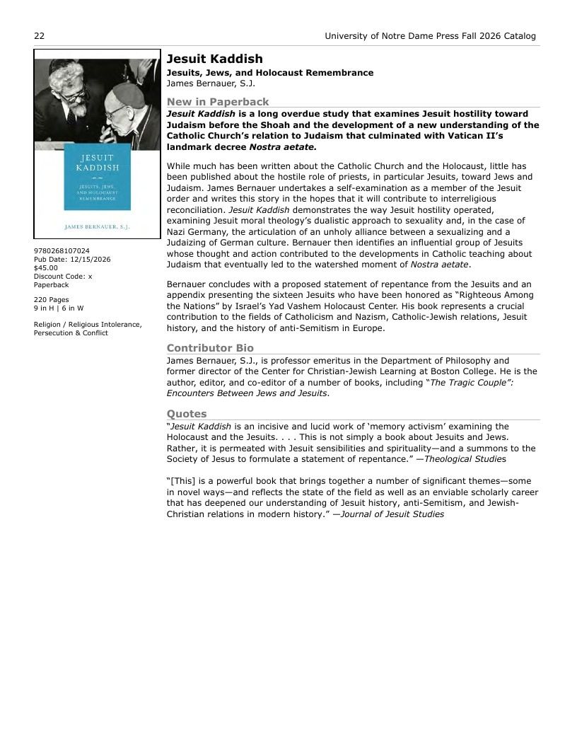 University of Notre Dame Press Fall Book Catalog Weekly Ad January 1 - December 31, 2026