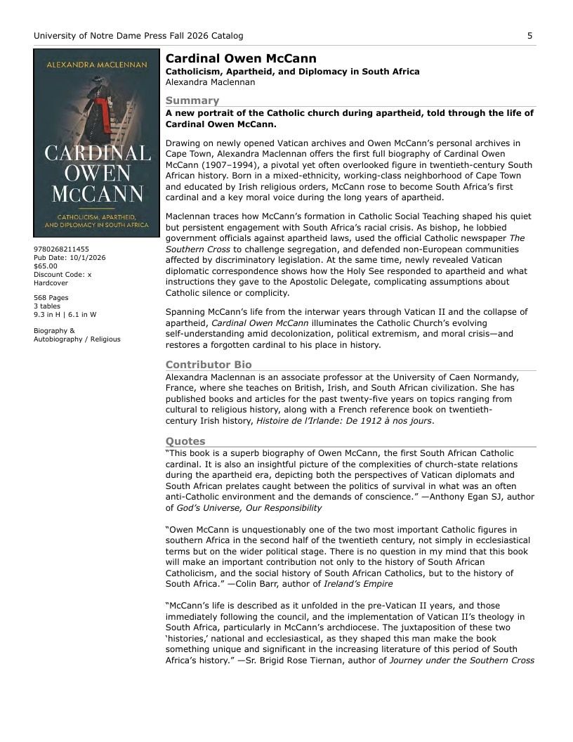 University of Notre Dame Press Fall Book Catalog Weekly Ad January 1 - December 31, 2026