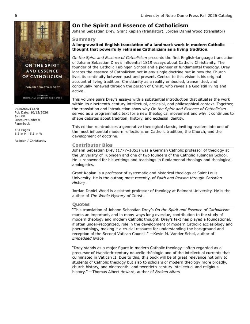 University of Notre Dame Press Fall Book Catalog Weekly Ad January 1 - December 31, 2026