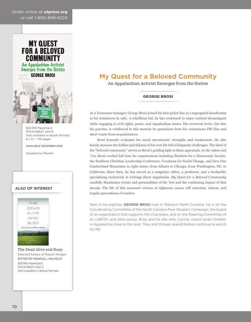 University of Tennessee Press Fall and Winter Books Catalog Weekly Ad January 1 - December 31, 2026