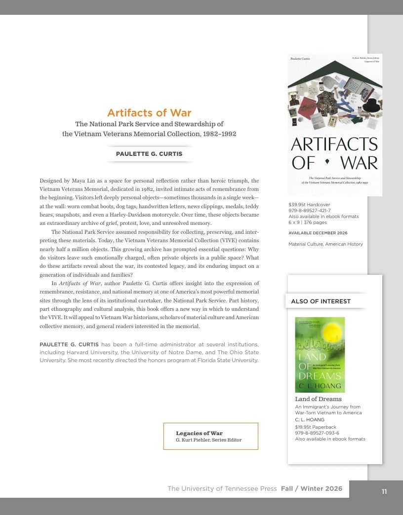 University of Tennessee Press Fall and Winter Books Catalog Weekly Ad January 1 - December 31, 2026