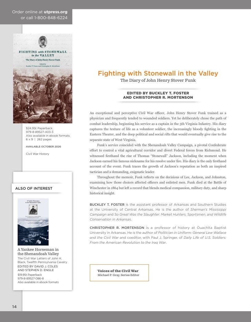 University of Tennessee Press Fall and Winter Books Catalog Weekly Ad January 1 - December 31, 2026