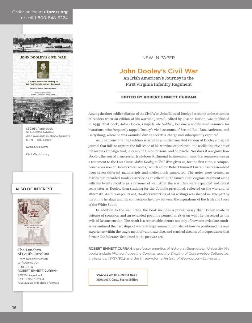 University of Tennessee Press Fall and Winter Books Catalog Weekly Ad January 1 - December 31, 2026