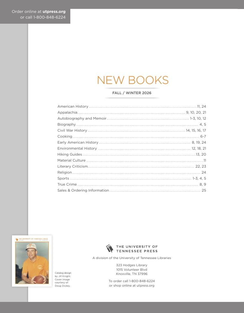 University of Tennessee Press Fall and Winter Books Catalog Weekly Ad January 1 - December 31, 2026